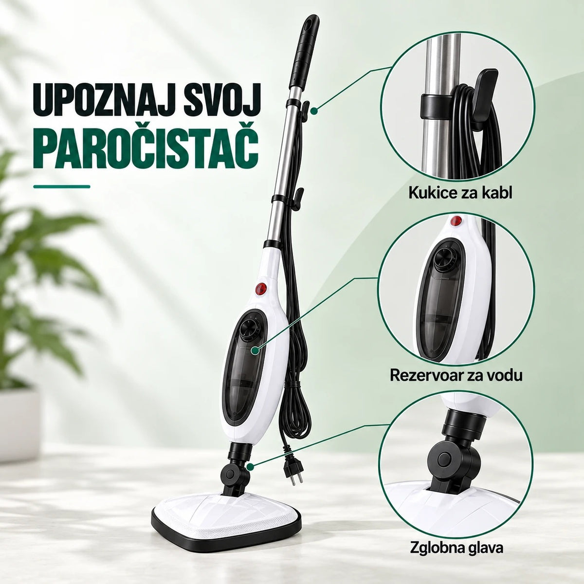 Štapni paročistač mop 12 u 1