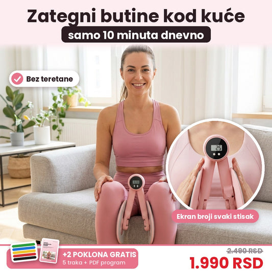 Trenažer za butine – zategni butine kod kuće, 10 minuta dnevno, 1.990 RSD + gratis trake i PDF program