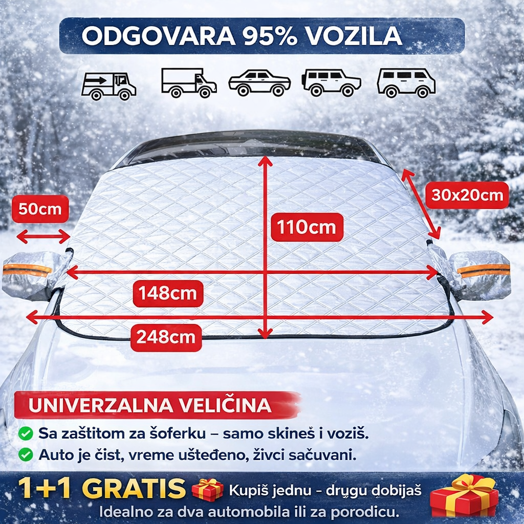 Zaštita za šoferku – bez struganja leda. 1+1 GRATIS❄️🚗