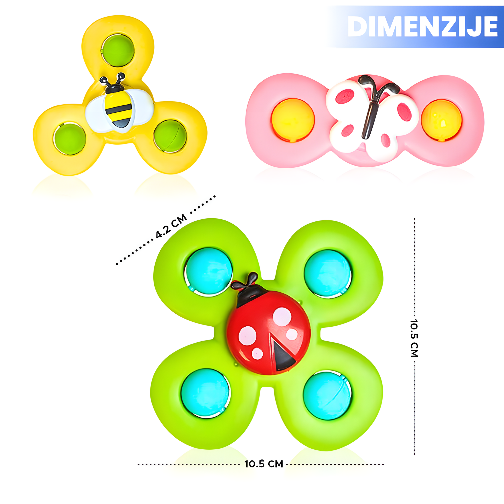 Vesele zvečke za bebe - dimenzije