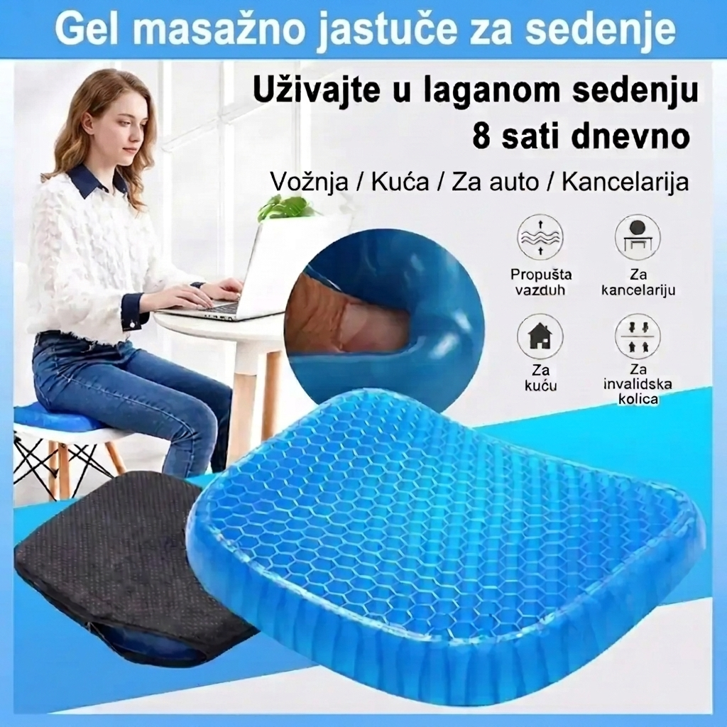 Egg Sitter – Gel Jastuk za Sedenje sa Honeycomb Dizajnom