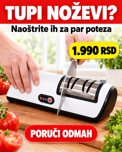 Električni oštrač noževa — tupi noževi naoštreni za par poteza