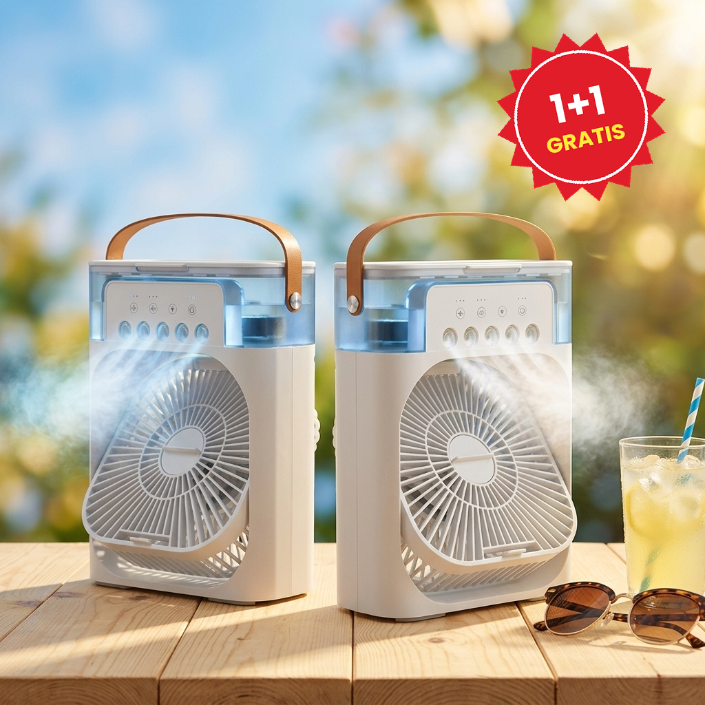 AirCool Mini Klima 1+1 GRATIS – Ventilator, Vodena Magla i LED Lampa